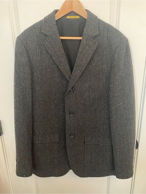 Rugby Ralph Lauren Dark Gray Herringbone Wool Sport Coat